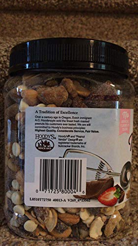 Hoody's Neapolitan Trail Mix Vanilla Creme Almonds, Roasted & Salted Cashews, Semi-Sweet Chocolate Chips, Dried Strawberries and Greek Style Yogurt Flavored Confectionary Drops 33 Oz