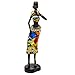 Novelty Statue African Figurine Sculpture Colorful Dress Standing Lady Figurine - Best Décor Collectible Art Piece 8.5