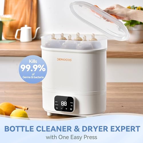 Dxmocos Baby Bottle Sterilizer and Dryer, 4-in-1 Electric Steam Sterilizer with LED Touch Screen, Auto Drying & Storage, BPA-Free, Fits Bottles & Accessories