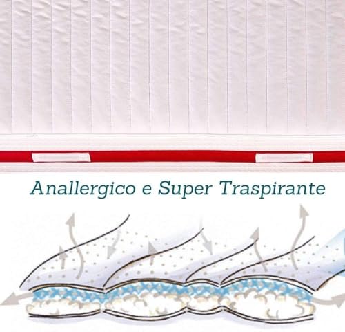 EVERGREENWEB – Single Mattress 80 x 200 cm High 22 cm Orthopaedic Memory Foam and Waterfoam Massage Effect + Memory Foam Pillow, Removable White Lining, Ideal for Bed Bases and Beds