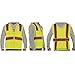 SHORFUNE High Visibility Mesh Safety Vest with 10 Pockets, Mic Tabs, Zipper and Reflective Strips, Reflective Construction Vest for Men and Women, ANSI/ISEA Standards, Yellow, XL