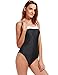 One Piece Swimsuit For Women Vintage Black Push Up Bathing Suits With Padding M