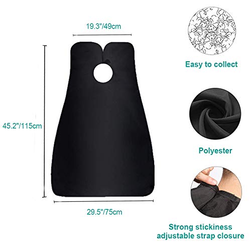 Beard Apron Beard Hair Catcher for Men Shaving Non-Stick Hair,with 4 Strong Suction Cups by Alicoco (black)
