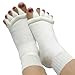 LCFLUKE Yoga Five Comfy Toes Foot Alignment Socks Toe Spacer Relaxing (White, Single)