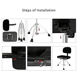 EASTROCK Drum Throne with Backrest Airlift