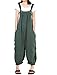 Mordenmiss Women's Baggy Bib Overalls Denim Cotton Harem Wide Leg Jumpsuits Style 6 Green