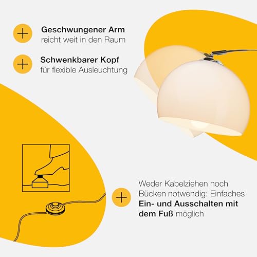 Brilliant Vessa Bogenstandleuchte 1 x E27 max. 60 W White/Chrome 92940/75
