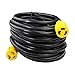 Leisure Cords 3-Prong 50 Foot 30 Amp Generator Cord, 10 Gauge Heavy Duty L5-30 Generator Power Cord Up to 3750W (50-Feet)