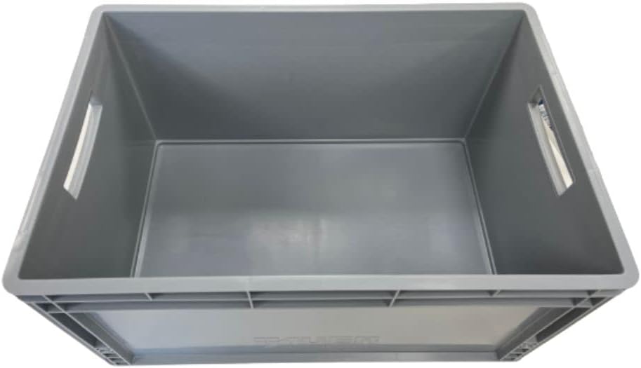 Auer Packaging Euro Stacking Container Box 60x40x32cm 66L Heavy Duty Grey