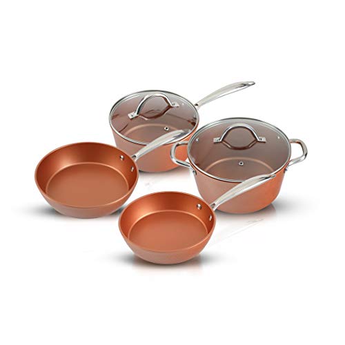 Kitchen Academy Non Stick Pan Sets Induction Cookware Set, 6 Pieces