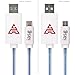 iasg Blue LED Lighted Flat Micro USB Cable Visible Flowing Current Charging For Android Samsung galaxy s4 s5 HTC Nokia Sony - 1M/3.3Ft (Blue Light)