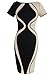 Vfemage Womens Optical Illusion Colorblock Contrast Slim Work Casual Dress