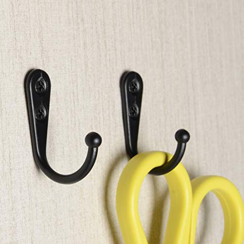 Small Hooks,Coat Hooks,40 Pieces Wall Mounted Hook Robe Hooks and 80 Pieces Screws,Black