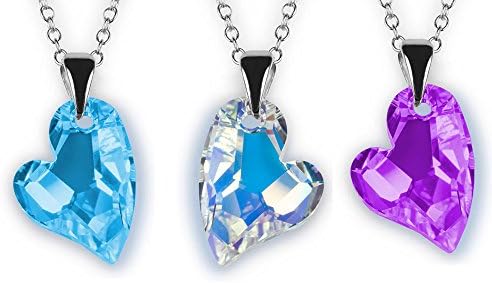 Clear Wild Heart Pendant Necklace with Swarovski Crystals from the Alp Heart Necklace Necklace Heart Necklace Valentine's day Mother's Day Gift Costume Jewellery Dirndl Costume Necklace Turquoise