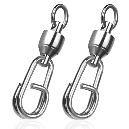 9KM DWLIFE Ball Bearing Fishing Swivels with Split Rings 25Pcs High Strength Snap Swivels Quick Connector Fishing Tackle for Saltwater (Size 0#)