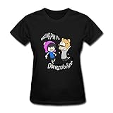 H'nan Women's Dan And Phil Crew Neck T Shirts Black M