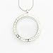 JOJO & LIN Magnetic Floating Locket Charm 30mm Medium with Snake Chain Thanksgiving Day Gift (Silver Round Crystal)