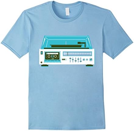 Mens doodle dose: Mix Tape T-shirt (cassette and record player) 2XL Baby Blue