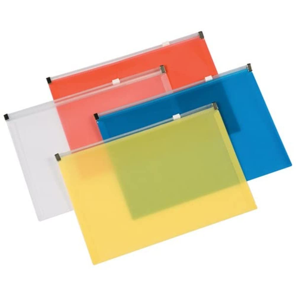 Q-Connect Document Zip Wallet A4 Assorted (20 Pack) KF16552