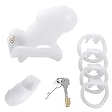 ACSUSS Men's Medical Grade Resin Birdcage Enhancer C-Strap Briefs Gay Underwear White One Size