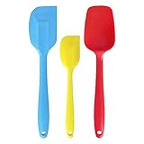 Asrisuk Silicone Spatula Set -3-piece BPA Free and FDA Approved 1 Large Spatula - 1 Small Spatula -1 Silicone Spoon ,Heat Resistant Ergonomic Easy-to-Clean Seamless One-Piece Design