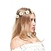 Valdler Little Daisy Flower Headband Crown with Adjustable Ribbon for Wedding Festivals Ivory