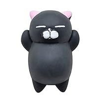 Islandse❤Cute Mochi Squishy Cat Squeeze Healing Fun Kids Kawaii Toy Stress Reliever Decor (Black)