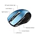 Wireless Mouse, 2.4G 2400DPI Ergonomics Cordless Mouse with USB Receiver, Finger Rest, 5 Adjustable DPI Levels, Mobile USB Mice for Chromebook Notebook MacBook Laptop Computer PC, Blue (D-09)