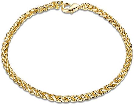 Golden Bling Sterling Silver 21K Yellow Gold Plated Free Size Bracelet for Boys and Men