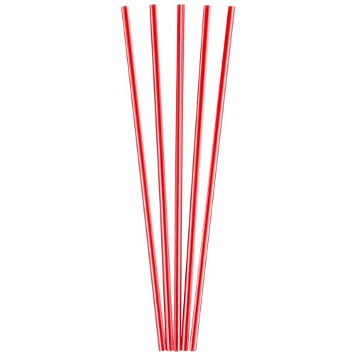 Plastic Coffee Stirrers Red Straws - by Plastible Cocktail Drink Sip Stir Sticks For Bars Cafes Restaurants Home Use (1000 Count, 8 inches) - Thumbnail 2