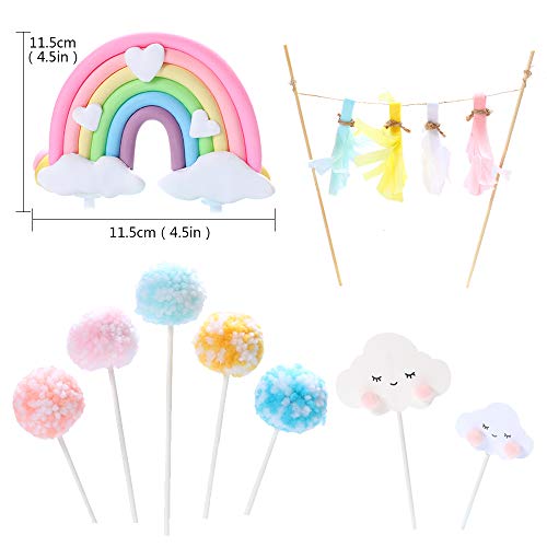 Birthday Cake Topper Rainbow Cake Decoration Rainbow Cloud Star Balloon Cake Topper For Kids Adults Birthday Wedding The Tray Bakers
