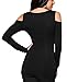 Merryfun Women's Sexy Deep V Neck Casual Bodycon Tops Tee Shirt, Black XL