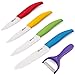 ZenWare¨ 9 Piece Multi Color Ceramic Cutlery Kitchen Knives with Fruit Peeler - Knife Set