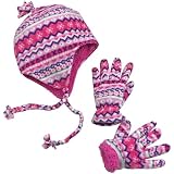 N'Ice Caps Jungen Mütze & Handschuhe Set - Sherpa Gefüttert, Micro Fleece, Mit Klettverschluss, In Mehreren Farben & Größen
