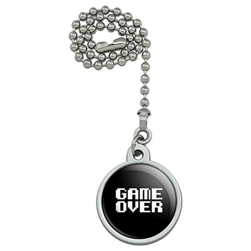 GRAPHICS & MORE Game Over Gamer Pixel Font Geek Ceiling Fan Light Pull Chain