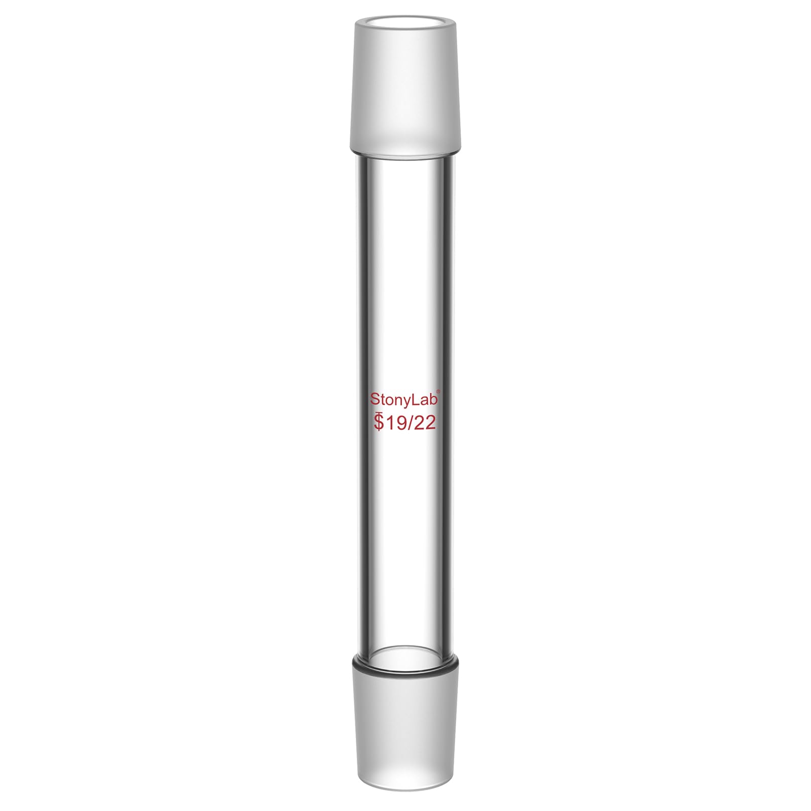 stonylab Borosilicate Glass Straight Connecting Adapter, 90 mm Between Two 19/22 Inner Joints for Laboratory
