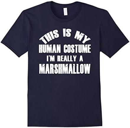 Mens This Is My Human Costume, I'm Really A Marshmallow T-shirt Large Navy