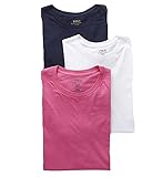 Polo Ralph Lauren Classic Crew Neck T-Shirt 3-Pack, M, Navy/White/Pink