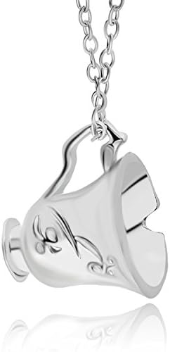 Once Upon a Time Inspired - Bella and Rumpelstiltskin Love Tea Cup Silver Tone Alloy Charm Pendant Necklace Chain