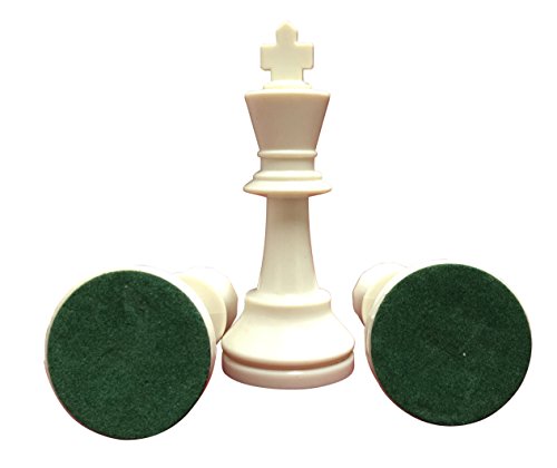 Premium Chess Set, Triple Weighted Chess Pieces, 34 Pieces Black and White, 2 Extra Queens, Green Vinyl Chess Board 20 x 20 Inches, Green Canvas Tube Tote Bag and Instructions On How to Play Chess - Thumbnail 5