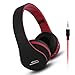 FX-Viktaria Dual Mode Wireless Headset, On Ear Headphone Foldable,Stereo Headset Lightweight Design, Soft, Compatible with iPods, iPhones, iPads, Smartphones, Tablets, Laptops and PC – (Black with Redthumb 4