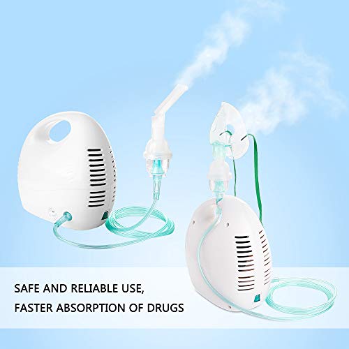 Upgraded Portable Cool Mist Inhaler Compressor System Machine Kit with Universal Tubing 2 Masks for Adults and Kids - Thumbnail 5