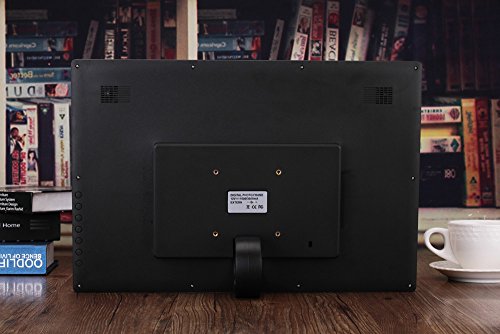 Chezaa 17inch HD Ultra-Thin Digital Photo Frame,Human Sensing,Front Screen Button,Creative High-Definition Senso,for Home Bedroom (Black)