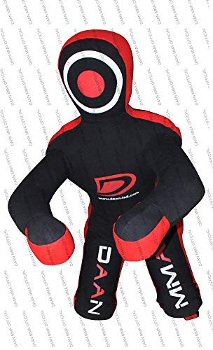 DAAN MMA Grappling Dummy - Judo Punching Bag, Unfilled - Sitting Position Hands Front - Brazilian JIU Jitsu Submission Grappling Dummy Sitting Dummy Wrestling (Red, 47" Up to 77 lb - Unfilled)