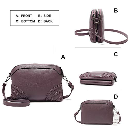 Crossbody Bag for Women Small Leather Phone Purse Wallet Shoulder Bag Trendy Ladies Wristlet Clutch (Purple b)