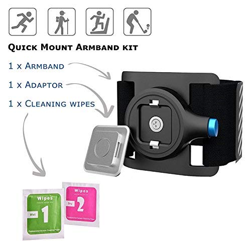 IPhone Armband with Quick On and Off Mount Adjustable iPhone Armband with Magnet and Buckle Lock for Running Hiking Biking Walking