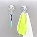 LUXEAR Suction Hook Shower Hooks Suction Razor Hooks for Shower Strong Suction Power Bathroom Towel Hooks for Livingroom Kitchen No Mark Waterproof Oilproof Kitchen Wall Hanger (4 pcs Transparent)