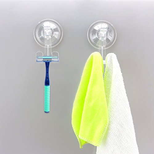Suction Hook LUXEAR Transparent Reusable Hook Super Heavy Duty Adhesive Bathroom Livingroom Kitchen Hook No Scratch Waterproof Oilproof Kitchen Wall Hanger (4 pcs Transparent) - Thumbnail 5