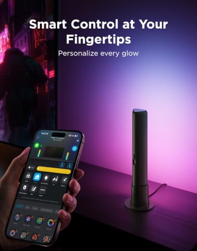 Govee Smart LED Light Bars, RGBICWW TV Backlight for Ambiance, Gaming, PC | Play Light Bar with 64 Scene Modes, Music Sync, 3 Installation, Compatible with Alexa, Matter, Google Assistant, Black