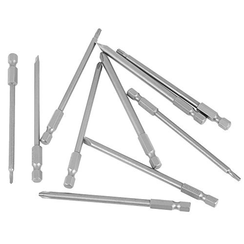 Marhynchus 10pcs Slotted+Cross+Security Star Type Hex Shank Screwdriver Bits Set with Magnetic 1/4\